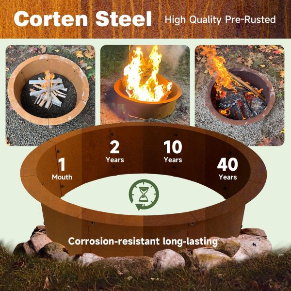 GJWCVL Fire Ring Corten Steel Industrial Design Outdoor-3