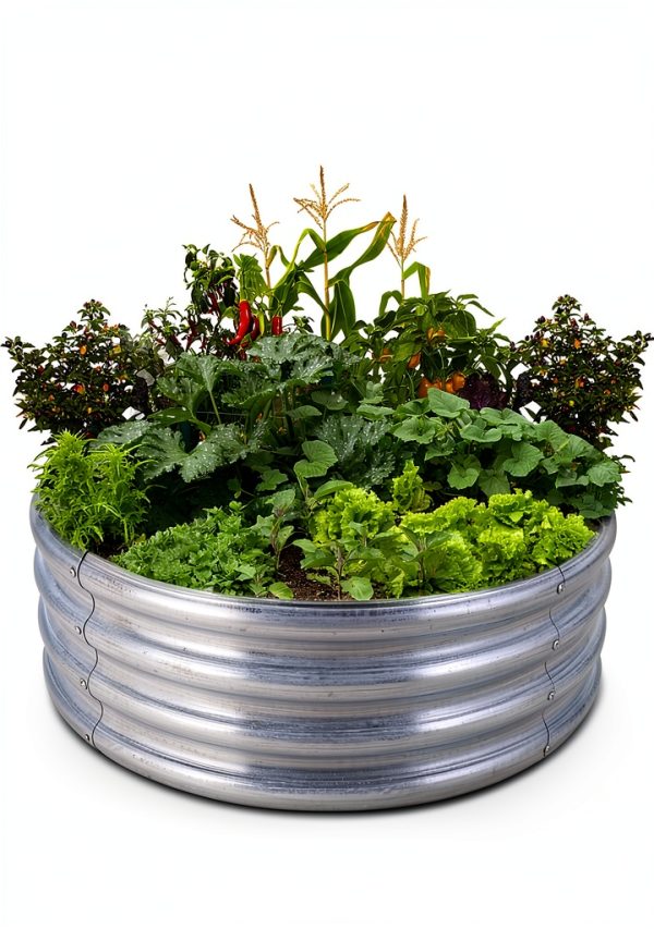 FORTUNO Fire Ring Outdoor Galvanized Steel Raised Bed-3
