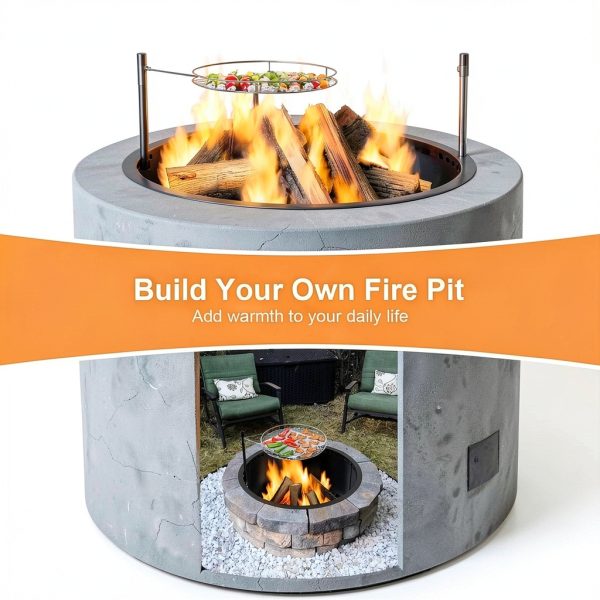 Duxeuwe Wood Fire Pit Smokeless Design With Grill Grate-6