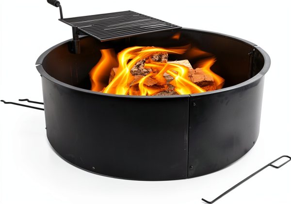 Outdoor Fire Ring Sunnydaze Decor Steel Matte-0