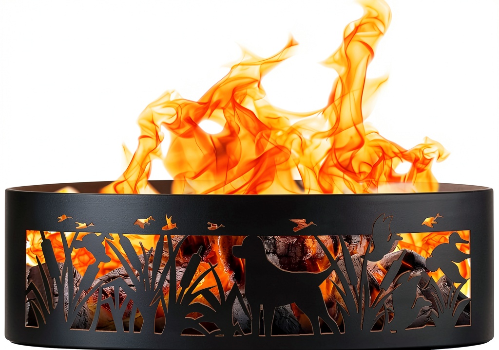 Installing P&D Metal Works Rustic Fire Ring Alloy Steel Wood Burning in a backyard