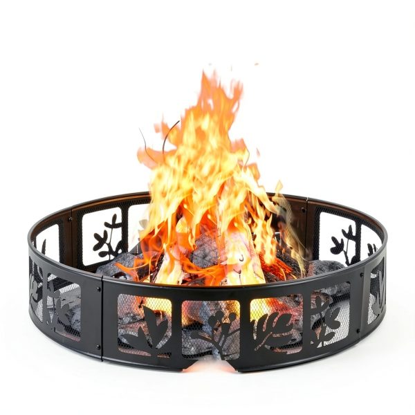 Fire Ring Outdoor Fire Pit 36 Inch Steel Design-0