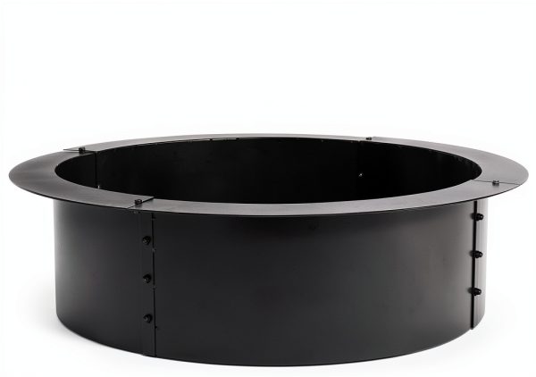 VINGLI Fire Ring Heavy Duty Steel Black Outdoor Wood Burning-2