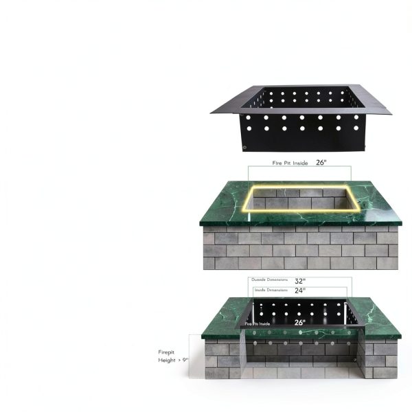 Carbon Steel Fire Pit Ring FEBTECH Square Design-4