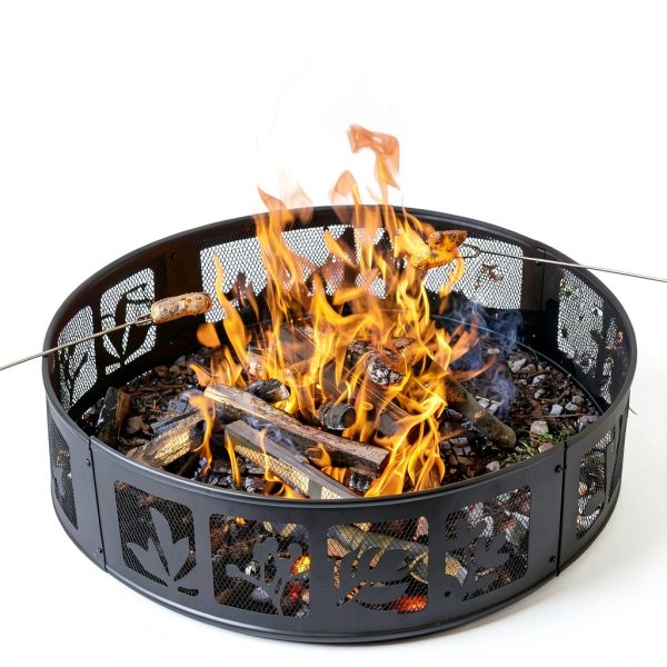 Fire Ring Outdoor Fire Pit 36 Inch Steel Design-3