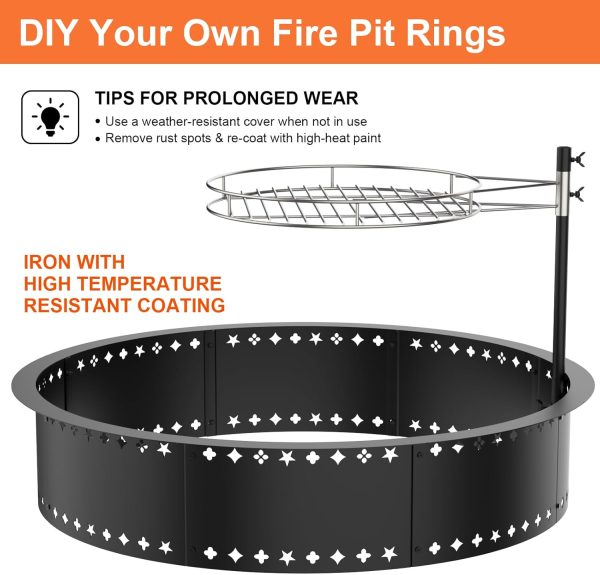 Duxeuwe Wood Fire Pit Smokeless Design with Grill Grate-4