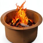 GJWCVL Corten Steel Fire Pit Ring Industrial Design Outdoor-0
