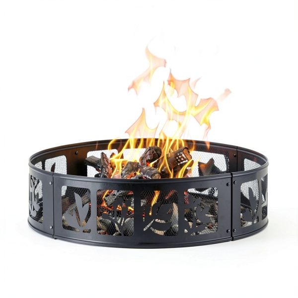 Fire Ring Outdoor Fire Pit 36 Inch Steel Design-1