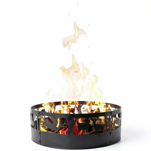 Kapler Fire Ring Steel 36 Inch Outdoor Camping Wood Burning-1