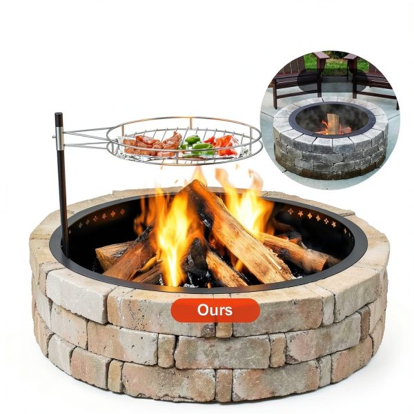 Duxeuwe Wood Fire Pit Smokeless Design With Grill Grate-1