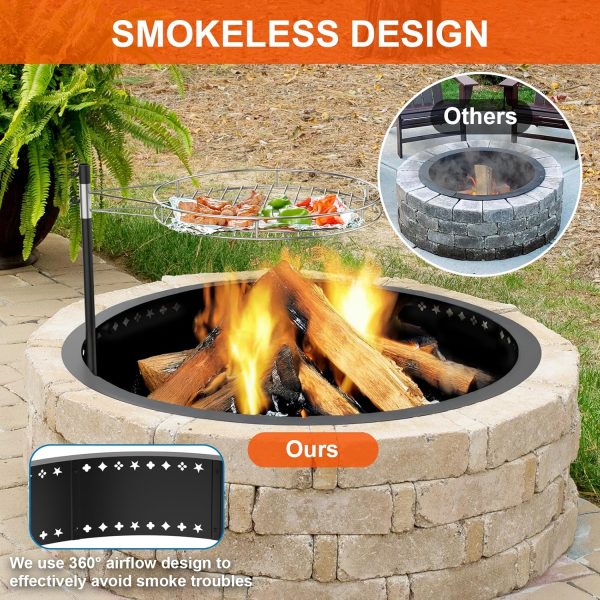 Duxeuwe Wood Fire Pit Smokeless Design With Grill Grate-1