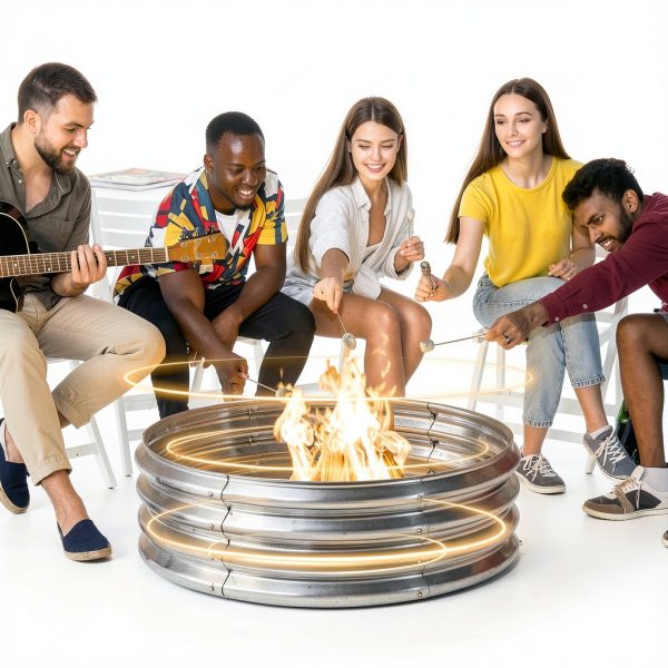 Stainless Steel Fire Ring Sersper 3ft Outdoor-2