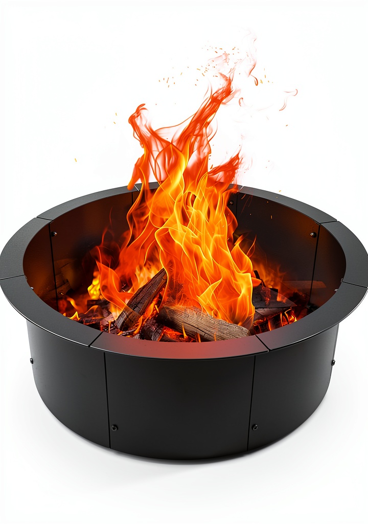GJWCVL steel fire pit in a backyard setting