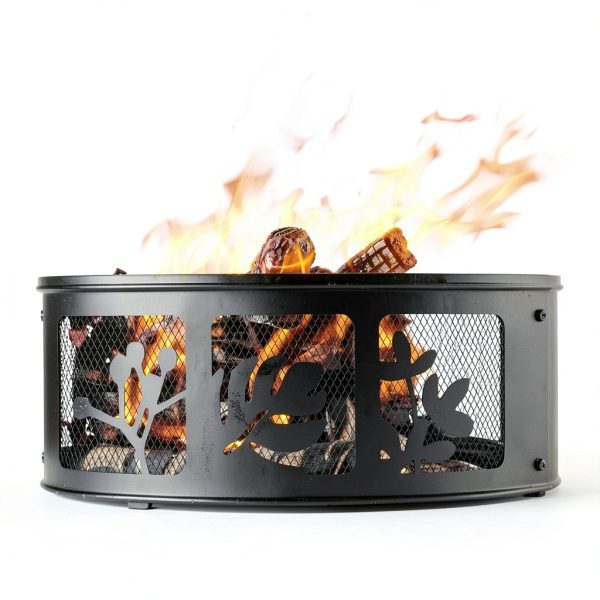 Fire Ring Outdoor Fire Pit 36 Inch Steel Design-2
