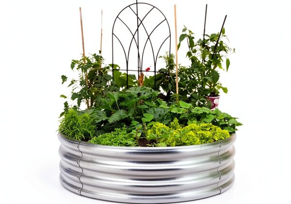 FORTUNO Fire Ring Outdoor Galvanized Steel Raised Bed-8