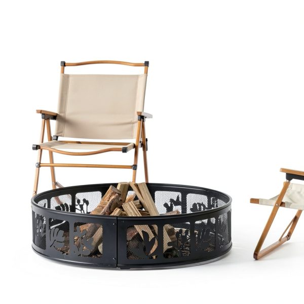 Fire Ring Outdoor Fire Pit 36 Inch Steel Design-5