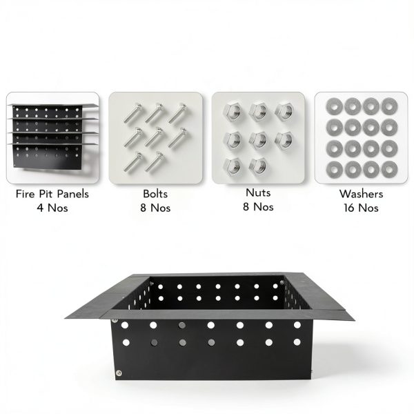Carbon Steel Fire Pit Ring FEBTECH Square Design-3