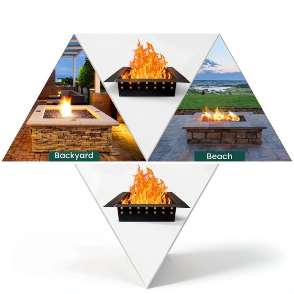 FEBTECH Square Fire Ring Smokeless Carbon Steel Outdoor-6