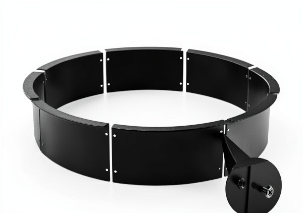 Alloy Steel Fire Pit Ring DAMEING Minimalist Black-2