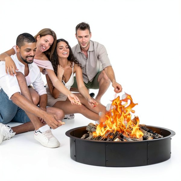 Alloy Steel Fire Pit Ring DAMEING Minimalist Black-4