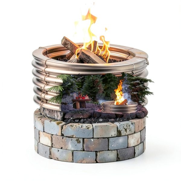Stainless Steel Fire Ring Sersper 3ft Outdoor-6