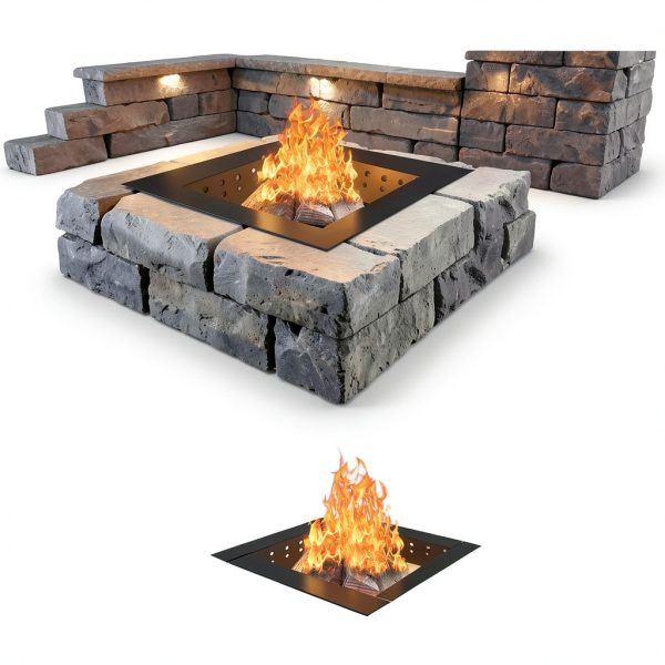 Carbon Steel Fire Pit Ring FEBTECH Square Design-5
