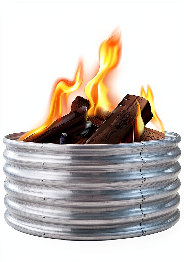FORTUNO fire ring assembled in a backyard setting