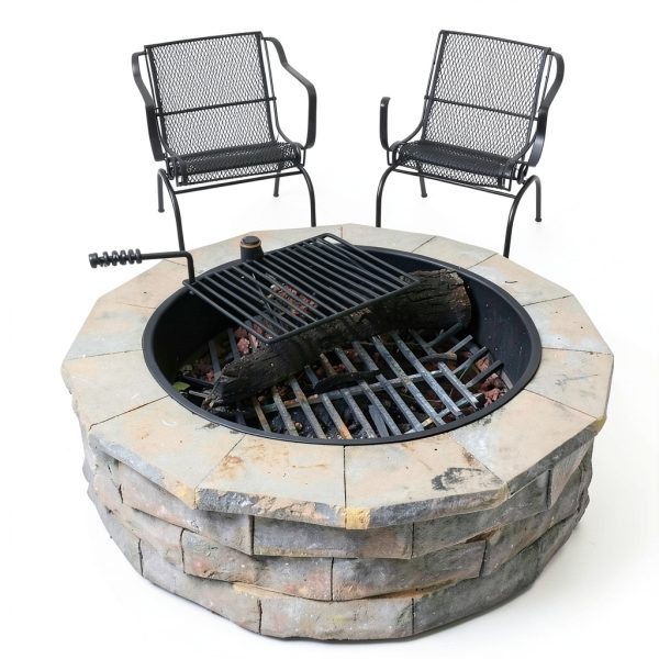 Titan Fire Ring with Swivel Grate 32 Inch Steel Fire Pit-1