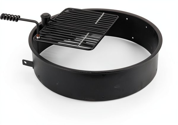 Titan Fire Ring with Swivel Grate 32 Inch Steel Fire Pit-4