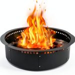 Fiaygro Outdoor Smokeless Fire Pit Ring Carbon Steel Rustic-0