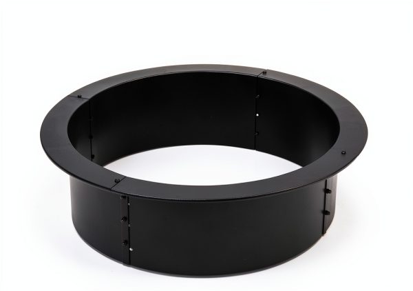 VINGLI Fire Ring Heavy Duty Steel Black Outdoor Wood Burning-6