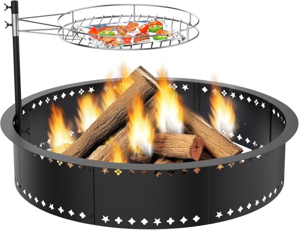 Duxeuwe Wood Fire Pit Smokeless Design with Grill Grate-0