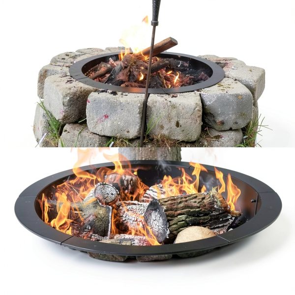 GJWCVL Fire Pit Steel Outdoor Wood Burning Industrial Design-5