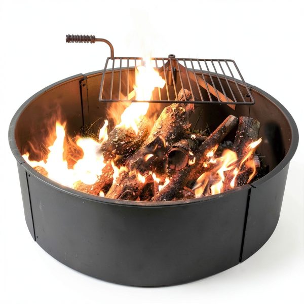Outdoor Fire Ring Sunnydaze Decor Steel Matte-4