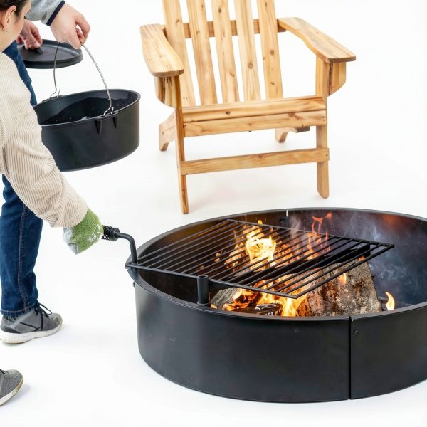 Outdoor Fire Ring Sunnydaze Decor Steel Matte-5