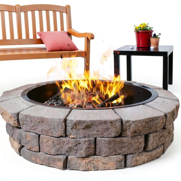 Alloy Steel Fire Pit Ring DAMEING Minimalist Black-6
