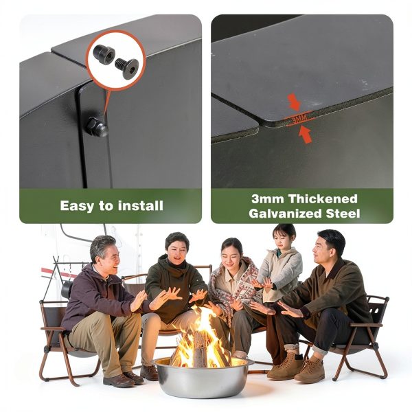 GJWCVL Fire Pit Steel Outdoor Wood Burning Industrial Design-3