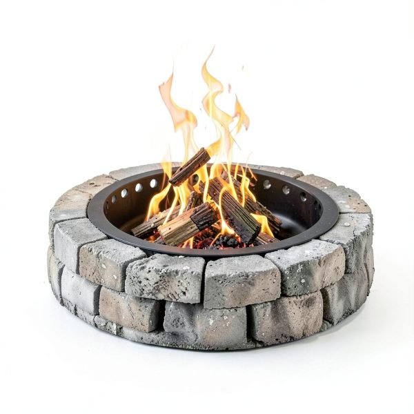 TUSGENK Fire Ring Black Iron 39 Inch Outdoor-5