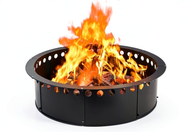 TUSGENK Fire Ring Black Iron 39 Inch Outdoor-0