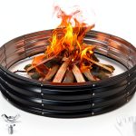 YSEJOMP Black Round Galvanized Fire Pit Ring Metal Modern-0