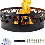 Gulfmore Fire Ring Modern Steel Outdoor Wood Burning-0