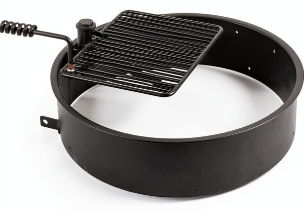 Titan Fire Ring with Swivel Grate 32 Inch Steel Fire Pit-0