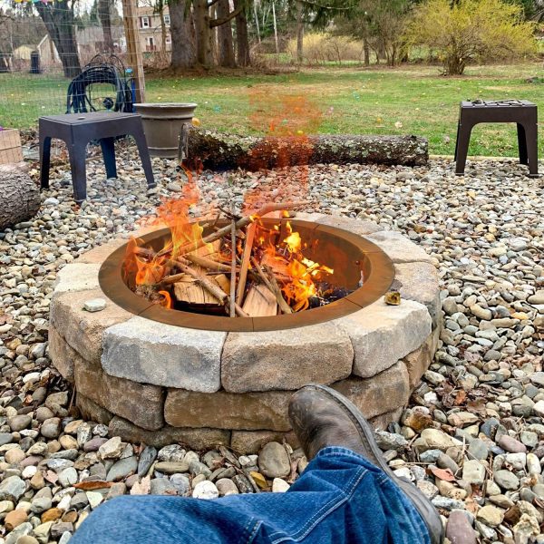 GJWCVL Fire Ring Corten Steel Industrial Design Outdoor-4