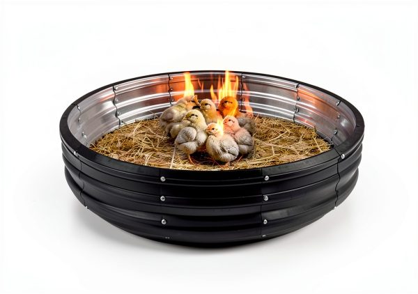YSEJOMP Black Round Galvanized Fire Pit Ring Metal Modern-5