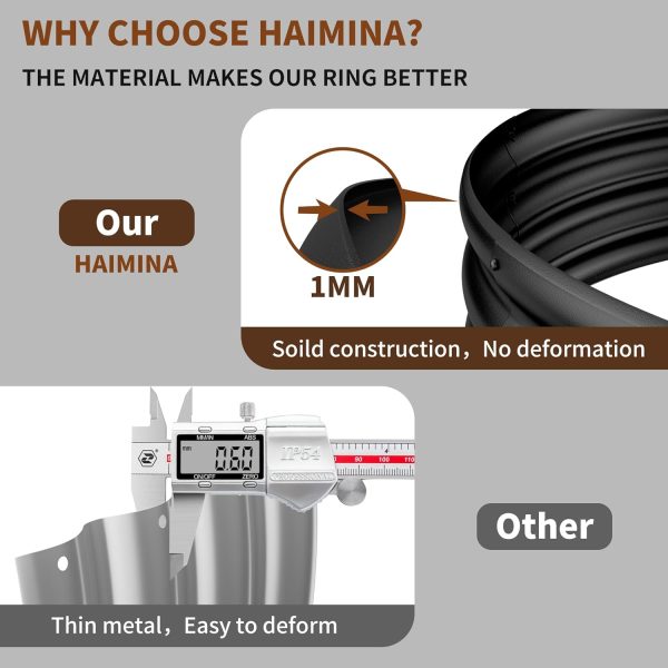 HAIMINA 36 Inch Fire Pit Ring Black Carbon Steel Outdoor-3