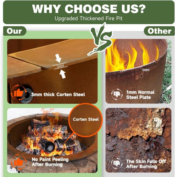 GJWCVL Fire Ring Corten Steel Industrial Design Outdoor-5