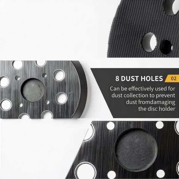 Johnnyue Orbital Sander Pad Metal 5in Hook Loop-5