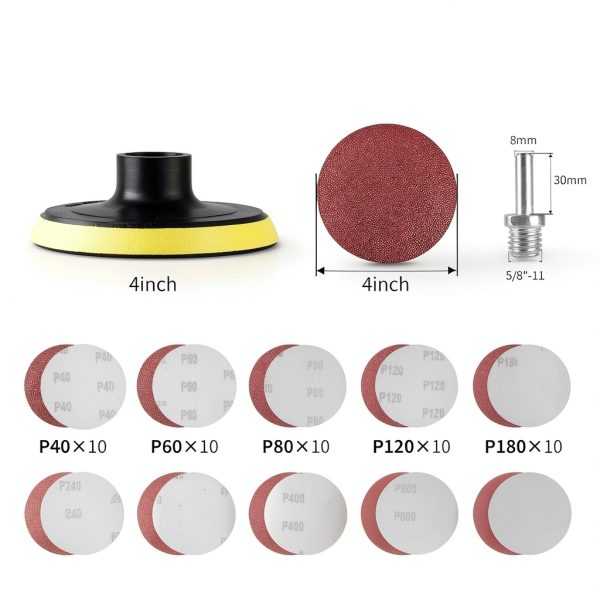 Boounyatin 4 Inch Hook Loop Sanding Discs Aluminum-1