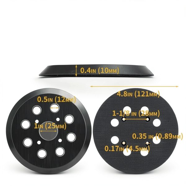 Johnnyue Orbital Sander Pad Metal 5in Hook Loop-2